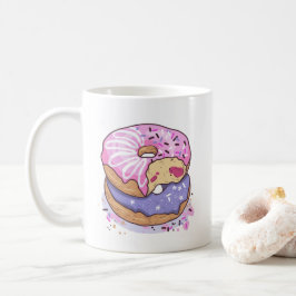 Aquarellrosa und Lila Donuts mit Sprinklen Kaffeetasse