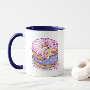 Aquarellrosa und Lila Donuts mit Sprinklen Tasse