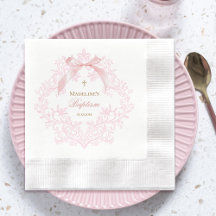 Aquarellrosa Wappen | Taufe