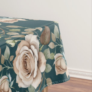 Aquarellrosen in blassen Schattierungen Tischdecke