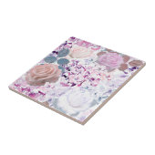 Aquarellrosen und Hortensien. Fliese (Seite)