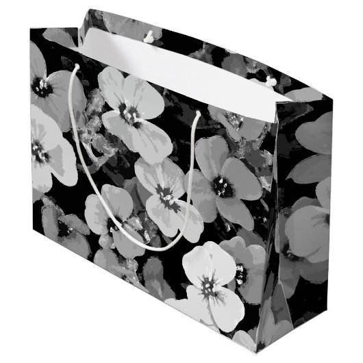 Aquarellrot - Blume 2 Große Geschenktüte (Rückseite Schrägansicht)