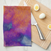 Aquarellrot-gelb-blaue lila Grafik Handtuch (Viertel Falte)