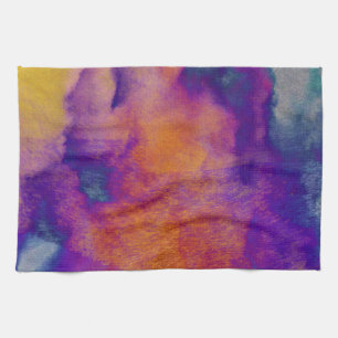 Aquarellrot-gelb-blaue lila Grafik Handtuch