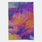 Aquarellrot-gelb-blaue lila Grafik Handtuch (Vertikal)