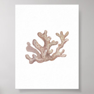 Aquarellrot-Muscheldruck Poster