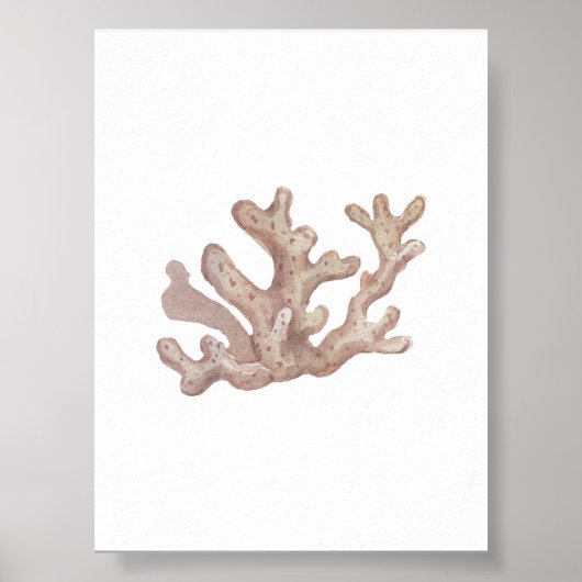 Aquarellrot-Muscheldruck Poster (Vorne)