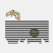 Aquarellrot Petunias Schwarz-weiße Streifen Geschenkschachtel (Ungefaltet)