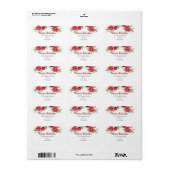 Aquarellrot Poppies Blumendarstellung Adressaufkleber (Vorne)