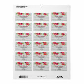 Aquarellrot Poppies Blumendarstellung Adressaufkleber (Vorne)