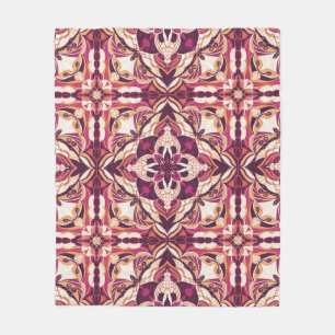 Aquarellrot Red Azulejo Spanish Tile Fleecedecke
