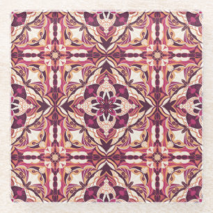 Aquarellrot Red Azulejo Spanish Tile Glasuntersetzer