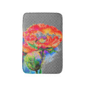 Aquarellrot Schwarz-weiß zack Badematte (Vorderseite Vertikal)