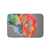 Aquarellrot Schwarz-weiß zack Badematte (Vorderseite)