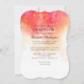 Aquarellrot und pfirsichfarbene moderne einfache T Einladung (Vorderseite)