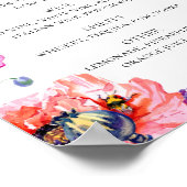 Aquarellrote Mohnchen. Blumengetränke Bar Poster (Ecke)