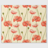 Aquarellrote Mohnchen. Nahtlose Muster. Wild fl Geschenkpapier (Flach)