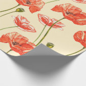 Aquarellrote Mohnchen. Nahtlose Muster. Wild fl Geschenkpapier (Ecke)