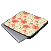 Aquarellrote Mohnchen. Nahtlose Muster. Wild fl Laptopschutzhülle (Vorne Knopf)