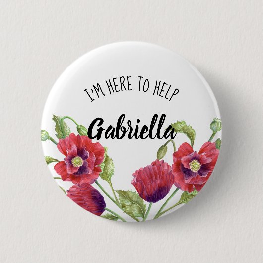 Aquarellrote Pflaumen hier, um zu helfen Button (Vorderseite)