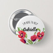 Aquarellrote Pflaumen hier, um zu helfen Button (Vorne & Hinten)