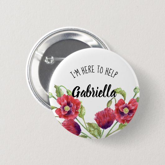 Aquarellrote Pflaumen hier, um zu helfen Button (Vorne & Hinten)