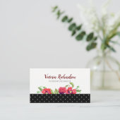 Aquarellrote Pupien Blumendesign Visitenkarte (Stehend Vorderseite)