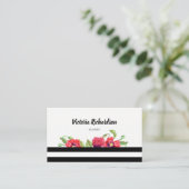 Aquarellrote Pupien Blumendesign Visitenkarte (Stehend Vorderseite)