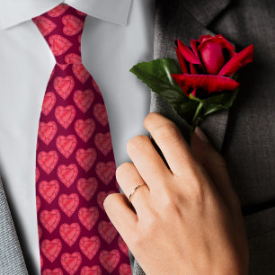 Aquarellroter Edelstein Kunstmuster Krawatte