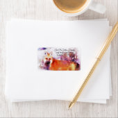 Aquarellroter Fox-Resten Adressaufkleber (Insitu)