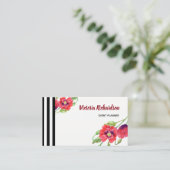 Aquarellroter Pfeffer Blumendesign Visitenkarte (Stehend Vorderseite)