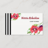 Aquarellroter Pfeffer Blumendesign Visitenkarte (Vorderseite)