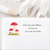 Aquarellroter Rollstuhl Niedliche Rücksendeadresse (Insitu)