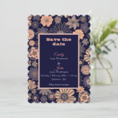 Aquarellrücken Rosa Rosa Blütenblau Save The Date (Stehend Vorderseite)