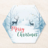 Aquarellrückenbaum merry Xmas Party Untersetzer (Vorderseite)