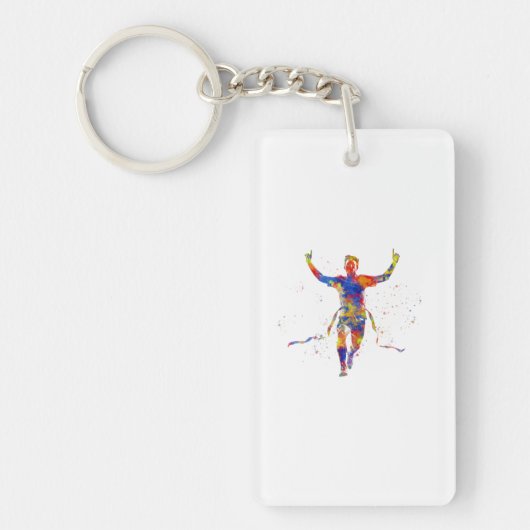 Aquarellrunner Schlüsselanhänger (Vorderseite)