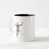 Aquarellrunner Zweifarbige Tasse (Vorderseite Links)