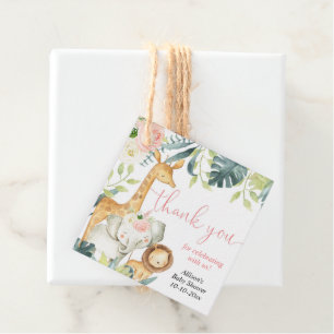 Aquarellsafari Dschungeltiere Mädchen Dusche Geschenkanhänger