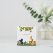 Aquarellsafari Jungle Tierherstellung Quadratische Visitenkarte (Stehend Vorderseite)