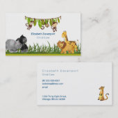 Aquarellsafari Jungle Tierherstellung Visitenkarte (Vorne/Hinten)