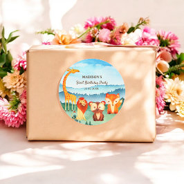 Aquarellsafari Tiere Blaue grüne Aufkleber