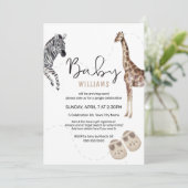 Aquarellsafari Tierschutzdusche Einladung (Stehend Vorderseite)