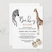 Aquarellsafari Tierschutzdusche Einladung (Vorne/Hinten)