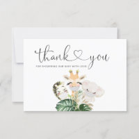 Aquarellsafaritiere mit Masken Vielen Dank