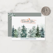 Aquarellsäge Grünwald Pine Babydusche als Mitteilungskarte (Vorderseite/Rückseite Beispiel)