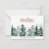 Aquarellsäge Grünwald Pine Babydusche als Mitteilungskarte (Vorderseite)