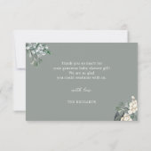 Aquarellsäge Grünwald Pine Babydusche Dankeskarte (Rückseite)