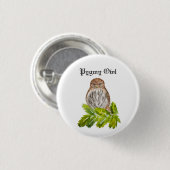 Aquarellsäge Niedliche kleine Eichen Button (Vorne & Hinten)
