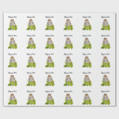 Aquarellsäge Niedliche kleine Eichen Geschenkpapier (Flach)