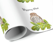 Aquarellsäge Niedliche kleine Eichen Geschenkpapier (Rolleneckpunkt)